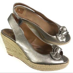 Clarks Metallic Bow Detail Espadrilles US 7
